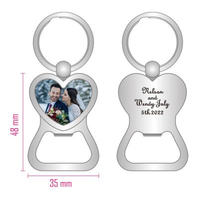 China Custom Empty Logo Metal Bottle Opener Keychain Wedding Souvenirs Gift/Wedding Souvenir Bottle Opener Key Chain Gifts for sale