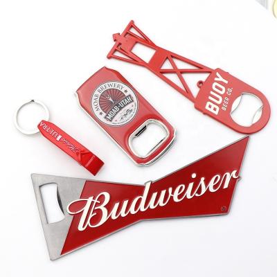 China Customized Viable Promotion Flat Beer Tumbler Bottle Opener Key Chain With Custom Logo Opener Keychain for sale