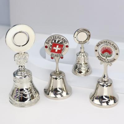 China Hot Europe Restaurant Hotel Souvenir Zinc Alloy New Products Dinner Hand Bell for sale