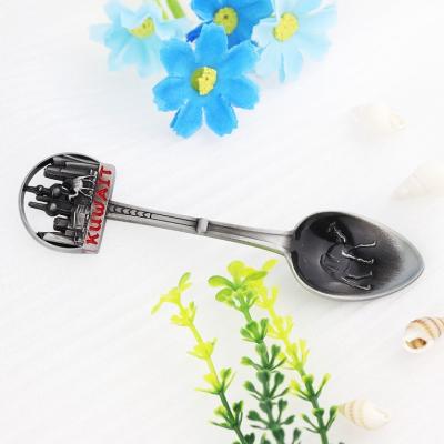 China Europe Best Selling Antique Silver Tourist Products Metal Souvenir Spoon for sale