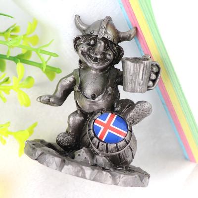 China Popular Home Metal Decoration Souvenir Gift Iceland Products 2022 Zinc Alloy Statue Figurine for sale