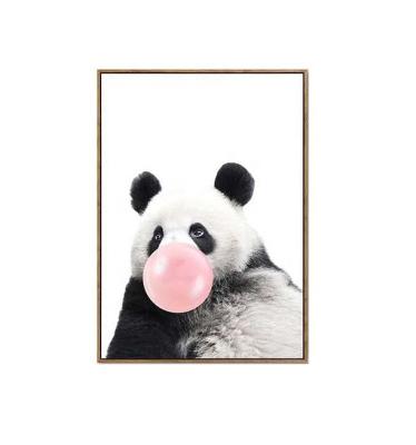 China New Product New Product Panda Picture Accessories Wooden Wall Art Hanging Painting For Home Decor for sale