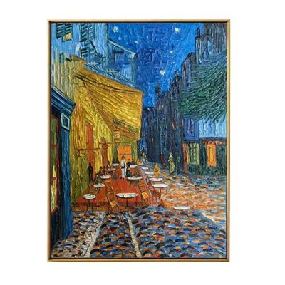 China High Quality Waterproof+ECO-Friendly Cafe Famous Painting Terrace at Night Vincent Van Gogh Canvas Painting for sale