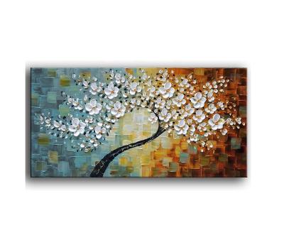 China Modern Contemporary 100%hand-painted Art Landscape Paintings Home Interior Decor Abstract Art 3D Flowers Paintings for sale