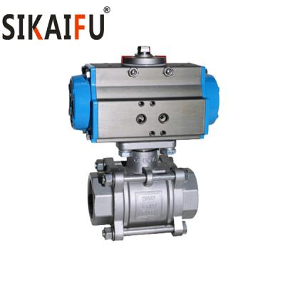 China General Two Way 304 Stainless Steel Pneumatic Ball Valve With Actuator For Water for sale