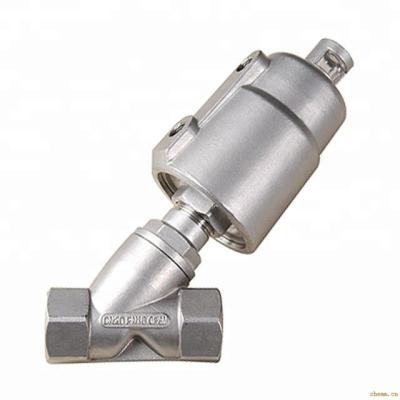 China DN40 PN25 Thread Pneumatic Control General Internal Angle Seat Valve for sale