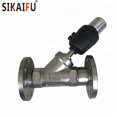 China DN65 GB General Standard Flange Connection Angle Seat Valve With Limit Switch for sale