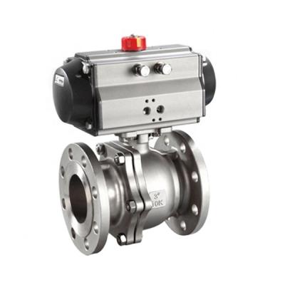 China General Stainless Steel 2pc High Deck Pneumatic Flange Ball Valve for sale