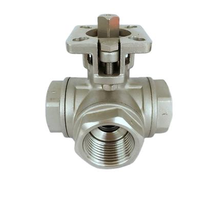 China General Heat Resistant T Port BSPP Threaded 3 Way Ball Valve for sale