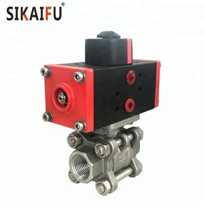 China DN15 304 Stainless Steel Pneumatic Actuator 3pc General Ball Valve for sale