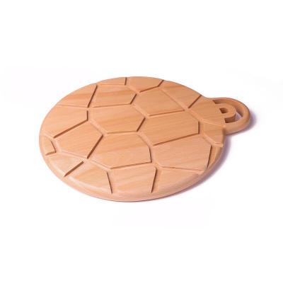 China Kitchen Cutting Back Flower Tray Tortoise Wood Tray Carved Tray for sale