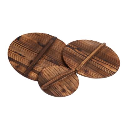 China Viable Manufacturer's Antique High Quality Wooden Round Pot Cover for sale