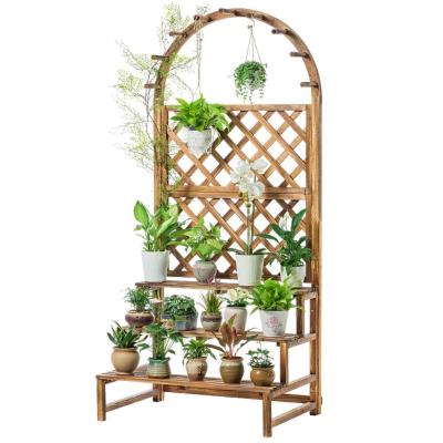 China Customized Pastoral Wholesale Planters Wooden Flower Stand Stand for sale