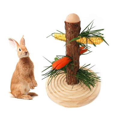 China Custom Wholesale Creative Rabbit Breathable Wooden Conductive Rabbit Grass Feeding Holder for sale