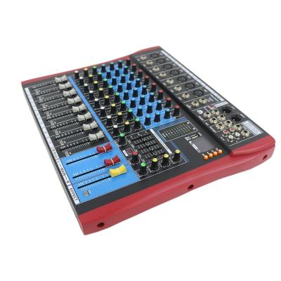 China 8 Channel Professional Audio Power Mixer Amplifier Family Performance KTV Console Mixer ES DJ Private Sound Mixing Controller / Console Audio Mixer for sale