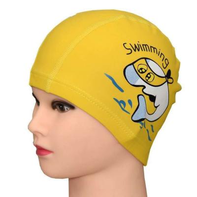 China Cartoon Swimming Cap Factory Comfortable Logo Graphic Printing Swimming Cap Diving Snorkeling Training Cartoon Hat Waterproof PU Swimming Caps for sale