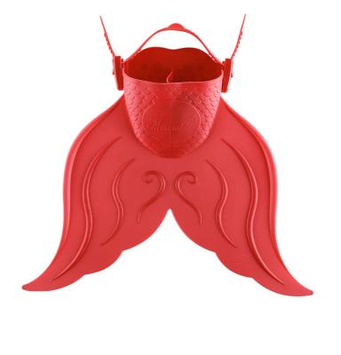 China Swimming Accessories Fins Products 2023 Factory New Promotion Hot Style Swim Siamese Fins Diving Swimming Flippers Mermaid Monofin Fins For Adults And Kids Red for sale