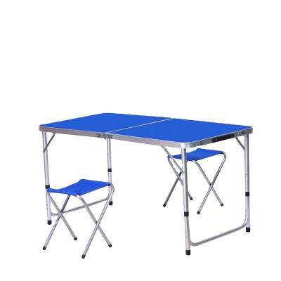 China Quality Aluminum Frame Easy Carry Portable Folding Rectangular Folding Table with 4 Stools for sale