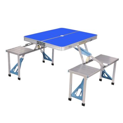 China Modern Folding Table Aluminum Alloy Outdoor Camping Barbecue And Double Chair Portable Adjustable Handle for sale