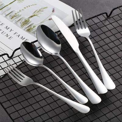 China Best Viable Wholesale Price Silver Gold Quality 24pcs Wedding Flatware Sets Stainless Steel Flatware Set With Gift Box for sale