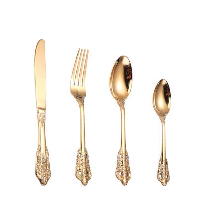 China Sustainable Vintage 18/10 Stainless Steel Food Grade Flatware Sets, Baroque Style Flatware Sets For Wedding Events for sale