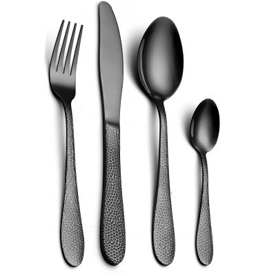 China 2021 New Arrival Viable Reusable Hammer Handle 4pcs Flatware Stainless Steel Utensils Cutlery Sets for sale