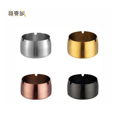 China Wholesale Smoking Ashtray Round Stainless Steel Ash Tray With Different Size For Smoke Cigarette Cigar for sale