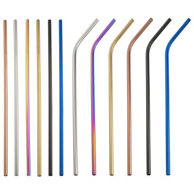 China Sustainable 304 Stainless Steel Straw Durable Gold Plated Metal Straw For Drink Juice for sale