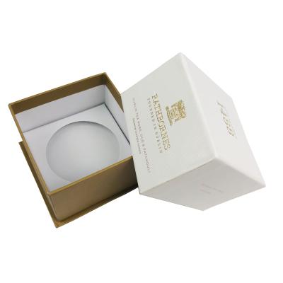 China China Handmade Paper Candle Holder Box And Gold Supplier White Custom Candle Box for sale