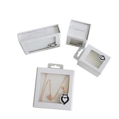 China Wholesale Cheap Jewelry Packaging China Factory Cardboard Paper Jewelry Packaging Box With Clear Window for sale