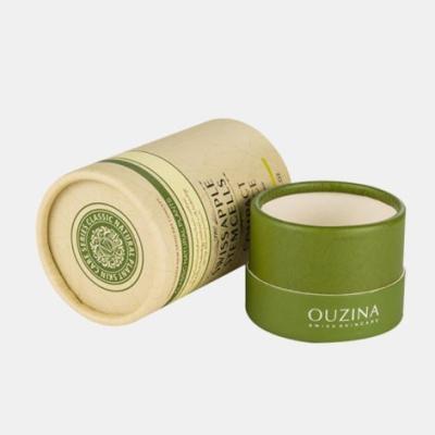 China Recycled Materials Custom Printed Recycled Kraft Paper Cylinder Tea Packaging Telescoping Paper Tube for sale