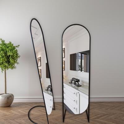 China Ornate Minimalist Metal Frame Floor Standing Mirror Full Length Full Length Dressing Mirrors for sale