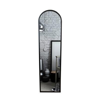 China Wholesale Custom Black Minimalist Modern Arch Type Floor Mirror Living Room Bathroom Position Mirror Floor Mirror for sale