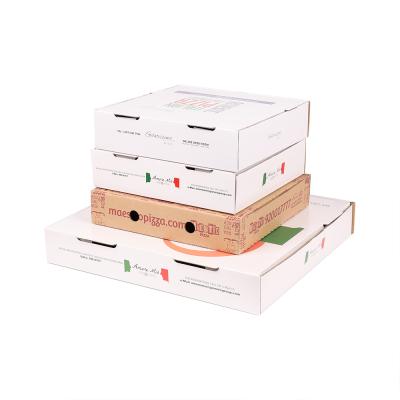 China Recycled Materials 6/7/8/9/10/11/12/13/14/15/16/17/18/19 Inch Logo Pizza Box Custom Color Printed for sale