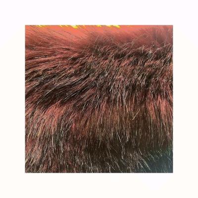 China Toy Newest Product Hot Sale Best Quality Wholesale Burgundy Color Luxury Long Hair Fur For Coat for sale