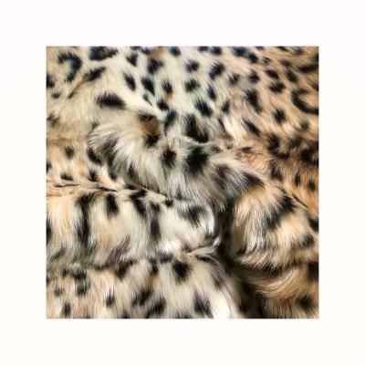 China 2022Newest Toy Product Leopard Faux Fur High Quality Super Soft High Pile Faux Fur For Coat for sale