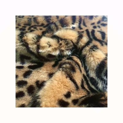 China Toy Manufacturer Price Super Soft Leopard Shearling Faux Fur Fabric 100% Polyester Faux Fur for sale