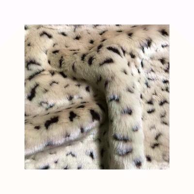 China White Leopard Toy Plush Fabric Faux Fur Print Fabric Soft Comfortable Faux Fabric For Home Textiles / Coat for sale