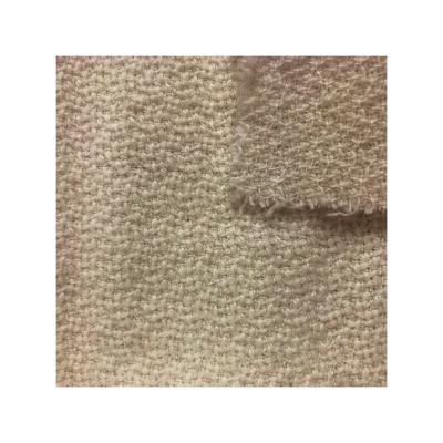 China Toy Super Soft High Quality Squishy Beige Color Wool Plain Weave Knitted Fabric For Coat for sale