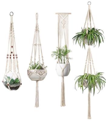 China Indoor Plant Handmade Hanger Macrame Cotton Home Decoration Cotton Hange for sale