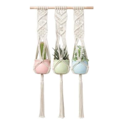 China Bohemian Handmade Indoor Outdoor Hanger Plant Hanger Plant Macrame Cotton Home Decoration for sale