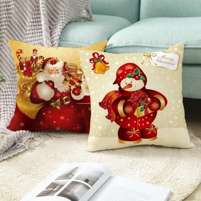 China Anti-bacteria Bindi Pillow Case Printed Custom Cute Christmas Peach Skin Velvet Cushion Cover for sale