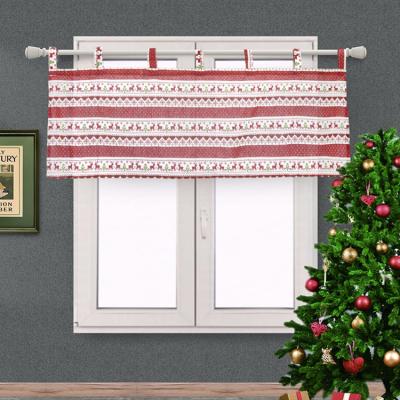 China Modern Insulated Kitchen Curtains Faux Lino Visillos Printed Short Window Curtains by Bindi Cortinas for sale