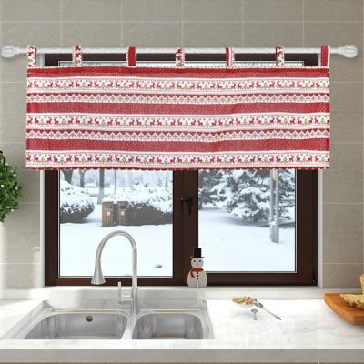 China Bindi De Lino Short Christmas Red Small Insulated Kitchen Drapes Insulated Linen Curtain for sale