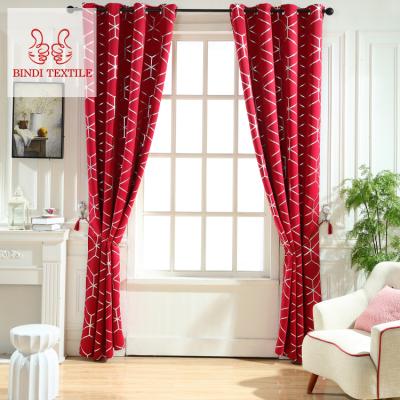 China Blackout Christmas Hotel Style French Bird Printed Blackout Curtain For Windows Decoration for sale