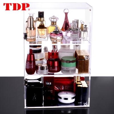 China Customized Cosmetic Display Box Size Acrylic 3 Tiers Acrylic Perfume Display Stands For Pavilion for sale