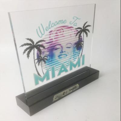 China Custom Acrylic Sign Holder STORE Ledge Battery Operated Acrylic Led Sign Boards For Hotel for sale