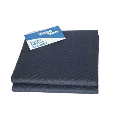 China Wholesale Anti-Static Blue And Black Shipping Furniture Pads Moving And Packing Blankets No. 100% Bamboo Fiber for sale