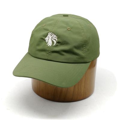 China DAD COMMON Custom Unstructured Hat 6 Panel Nylon Baseball Cap for sale