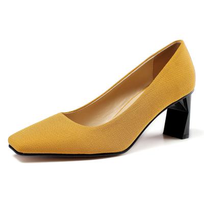 China New design deodorization deodorization formal office parliament fat block heel permutation ladies formal women's high heel shoes profession grace block for sale